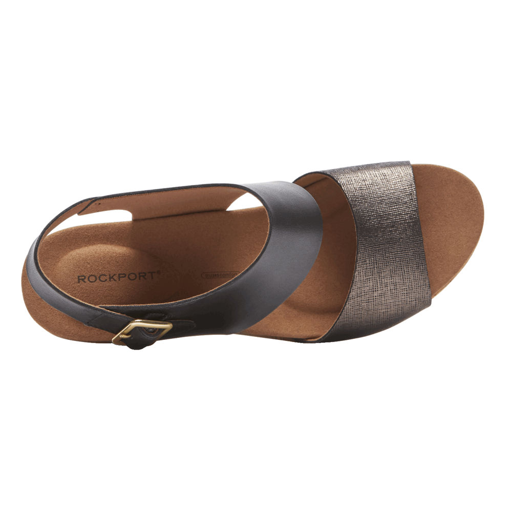 Rockport Sandaler Dame Svart - Vivianne 2 Part - YOAX31782